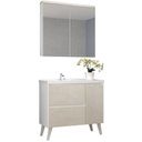 Ver imagem 3 de Gabinete de Banheiro 90cm com Lavatório e Armário Ref 910 Cewal - Branco/arenito