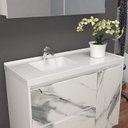 Ver imagem 6 de Gabinete de Banheiro 90cm com Lavatório e Armário Ref 910 Cewal - Branco/arenito