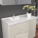 Ver imagem 4 de Gabinete de Banheiro 90cm com Lavatório e Armário Ref 910 Cewal - Branco/arenito