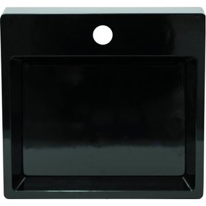 Pia Cuba Sobrepor para Banheiro de Mármore Sintético Preto Platinum 40,5 X 37,5 Quanta Compositos