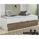 Ver imagem 3 de Bicama Solteiro Cama Auxiliar 100% Mdp Chiara Carvalho/branco - Phoenix