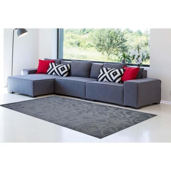 Tapete para Sala Realce Forest 56 Chumbo 1,00x1,50M - J Serrano - 2