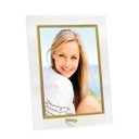 Ver imagem 1 de Porta Retrato Vidro Reto Prime Filete Dourado 15x20 Vertical – Tuut