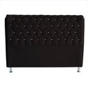 Ver imagem 1 de Cabeceira de Cama Box Londres King 195 Cm Suede Botão de Strass Preto do Lar Móveis e Decoração