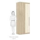 Ver imagem 4 de Guarda-Roupa Canto Reto Modulado 1 Maleiro 2 Cabideiros 90cm Master Luciane Móveis