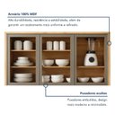 Ver imagem 6 de Armário Aéreo para Cozinha 3 Portas de Vidro 120cm Nobre Marrom/Cinamomo/Cinza