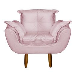 Poltrona Opala Infantil Decorativa Mini Sofá para Criança Suede Rosa Bebê - Ninho Decor - 1