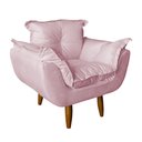 Ver imagem 2 de Poltrona Opala Infantil Decorativa Mini Sofá para Criança Suede Rosa Bebê - Ninho Decor