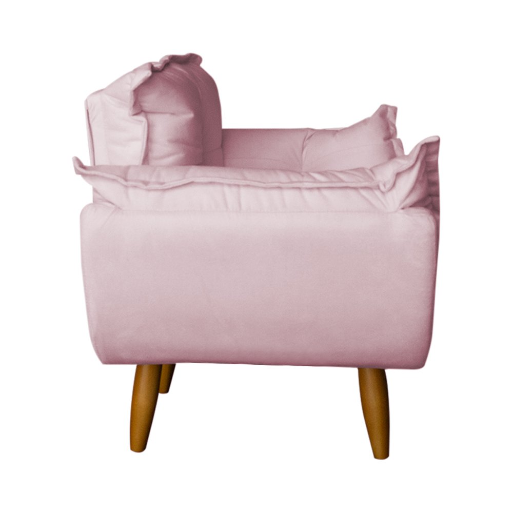 Poltrona Opala Infantil Decorativa Mini Sofá para Criança Suede Rosa Bebê - Ninho Decor - 3