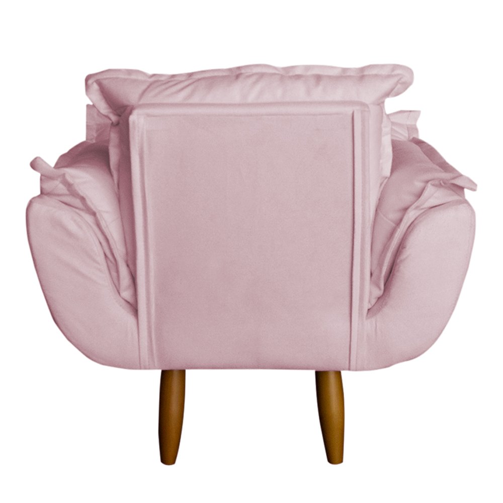 Poltrona Opala Infantil Decorativa Mini Sofá para Criança Suede Rosa Bebê - Ninho Decor - 4