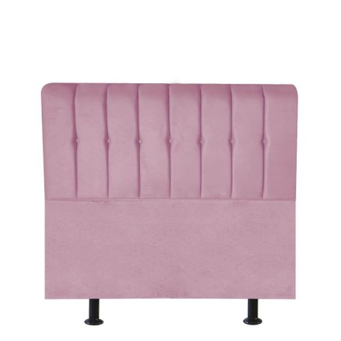Cabeceira Estofada Kiara 90cm Solteiro Box Quarto Suede Rosa Bebê - Gat Magazine