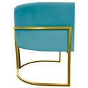 Ver mais imagens de Poltrona Decorativa Recepção Luna Suede Cores Base de Ferro Dourada - Azul-turquesa, Suede
