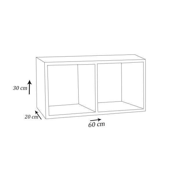 Nicho Duplo 60 X 30 X 20 Em Mdf - Branco - 3