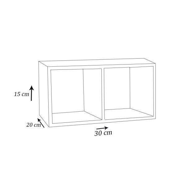 Nicho Duplo 30 X 15 X 20 Em Mdf - Branco - 3