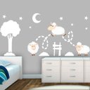 Ver imagem 1 de Adesivo de Parede Infantil Contando Carneirinhos-Grande 175x110cm