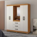 Ver imagem 2 de Guarda-roupa Solteiro Nt 5015 - 4 Portas 3 Gavetas com Espelho Central - Notável