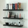 Kit 3 Prateleiras 30X15 Mdf Preta Com Suporte - 2