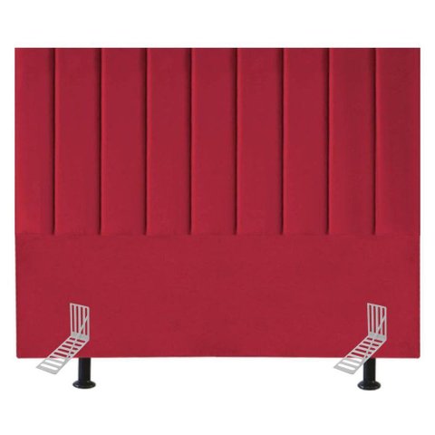 Cabeceira Cama Casal Queen Size 160 Cm Eloá Suede e Frame Vermelho