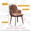 Ver imagem 3 de Cadeira de Jantar Estofada com Pés Madeira Multimóveis Cr50093