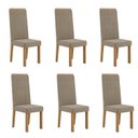 Ver imagem 1 de Conjunto 6 Cadeiras para Sala de Jantar Nice Espaldar Marrom/Mel/Caramelo