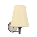 Ver imagem 2 de Arandela Cone Md-2007 Base Branco Cúpula em Tecido 20/08x18cm Algodão Crú - Bivolt