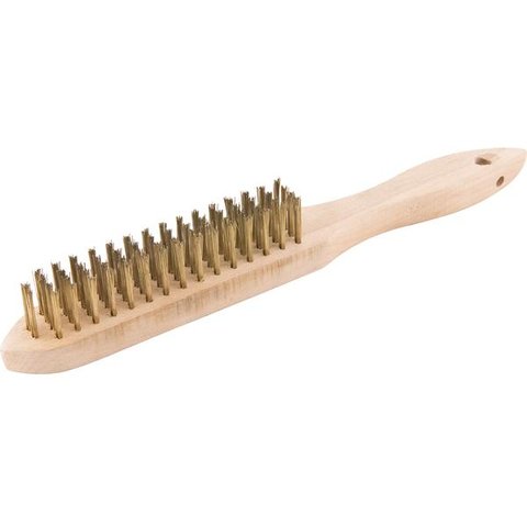 Escova Manual Latao 4 Fileiras cabo Madeira - Vonder