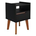 Ver imagem 3 de Mesa de Cabeceira 1 Gaveta Retro Preto