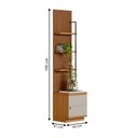 Ver imagem 3 de Estante para Livros Colina 3 Prateleiras 1 Porta Nature/off White - Pnr Móveis