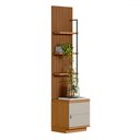 Ver imagem 1 de Estante para Livros Colina 3 Prateleiras 1 Porta Nature/off White - Pnr Móveis