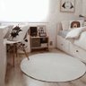 Tapete Boho Redondo Ø140cm Off White - Antiderrapante - 1