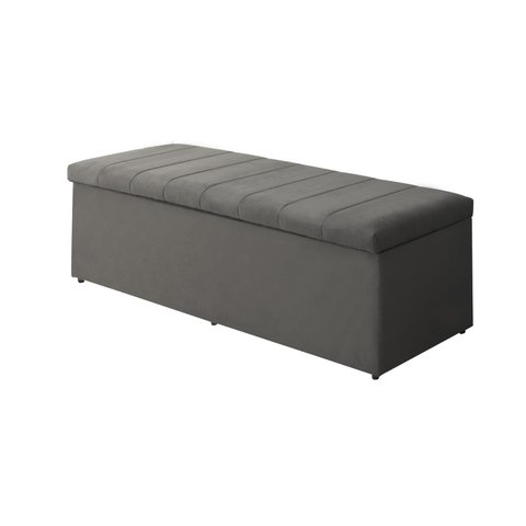Calçadeira Baú Vitoria 138 cm Suede Cinza