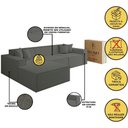Ver imagem 2 de Sofá Luma 3 Lugares 2,75m com Chaise Compactair - Balaqui Cor:grafite