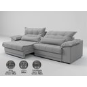 Ver imagem 3 de Sofá Retrátil e Reclinável com Molas Ensacadas e Carregador Usb Colosso 2,90m Linho Soft Prata -