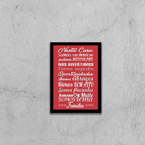 Quadro Decorativo Nesta Casa Somos Verdadeiros - 1