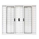 Ver imagem 1 de Janela Veneziana de Alumínio Abertura Central 6 Folhas sem Grade 100x120cm Branco Allo Esquadrias