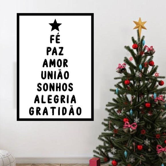 Quadro Decorativo Palavras de Natal