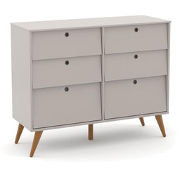 Cômoda 6 Gavetas Retrô Gold Cinza Eco Wood - Matic - 1