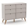 Cômoda 6 Gavetas Retrô Gold Cinza Eco Wood - Matic - 1