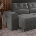 Ver imagem 3 de Sofá Retrátil e Reclinável 3 Lugares Tecido Veludo Cinza 3080 Mamflex