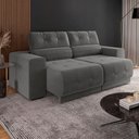 Ver imagem 4 de Sofá Retrátil e Reclinável 3 Lugares Tecido Veludo Cinza 3080 Mamflex