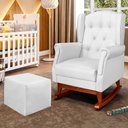 Ver imagem 2 de Poltrona Canoa Inês com Puff 67cm Corino Branco - Sallar Home