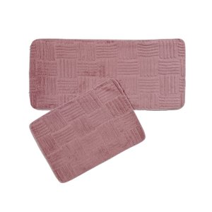 Kit Tapete + Passadeira Antiderrapante com Felpa Macio 2 Pçs