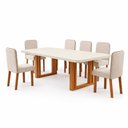 Ver imagem 5 de Sala de Jantar 180x90 Luna 6 Cadeiras Bom Pastor Naturale/Off Linho Off