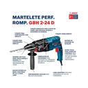 Ver imagem 2 de Martelete Perfurador Rompedor 820w 220v Gbh 2-24 D - Bosch