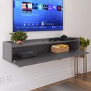 Ver imagem 4 de Rack Suspenso Home Classic New Pequeno Sala Estar Quarto Tv 32 Polegadas 1 Porta Puxador Concha - Lo