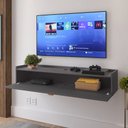 Ver imagem 3 de Rack Suspenso Home Classic New Pequeno Sala Estar Quarto Tv 32 Polegadas 1 Porta Puxador Concha - Lo