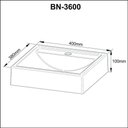 Ver imagem 2 de Cuba para Banheiro Branca 40x10x38cm