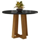 Ver imagem 1 de Mesa de Jantar Redonda 4 Lugares 100cm Ella N02 Ypê/Preto - Mpozenato
