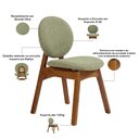 Ver imagem 6 de Cadeira para Sala de Jantar Cozinha Estofada Rattan Ibis L02 Bouclê Oliva - Lyam Decor