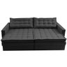 Sofá sem Caixa Retrátil Baú 1,60m Cama Inbox Secret Suede Velusoft Preto - 6